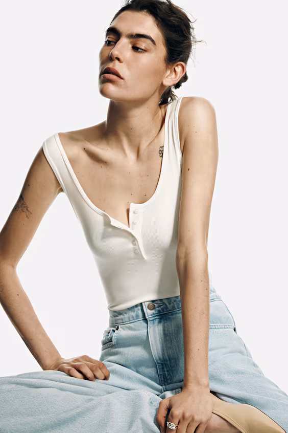 Трусики-боди в рубчик