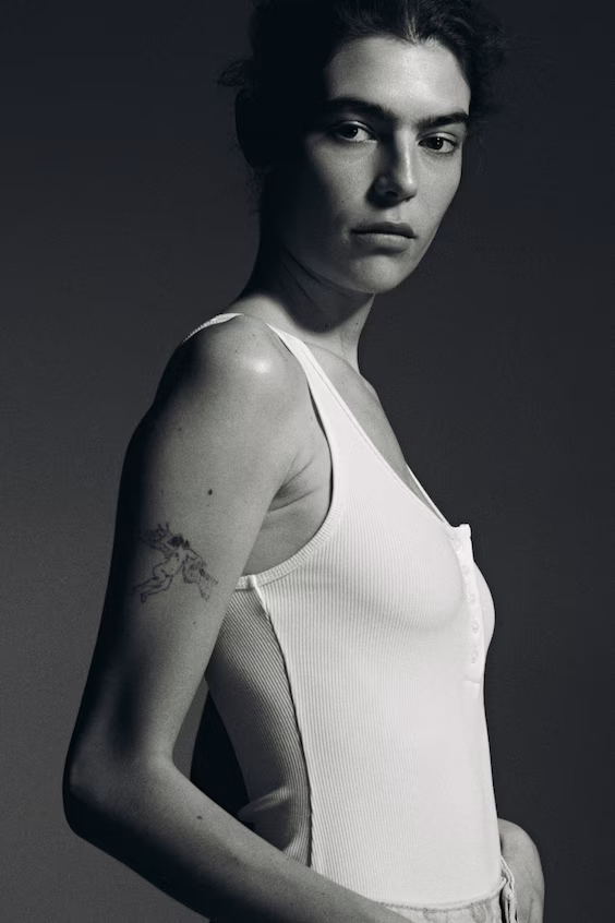 Трусики-боди в рубчик