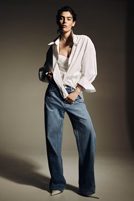 Широкие джинсы со стандартной талией