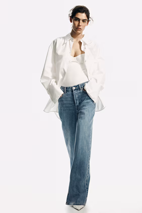 Широкие джинсы со стандартной талией