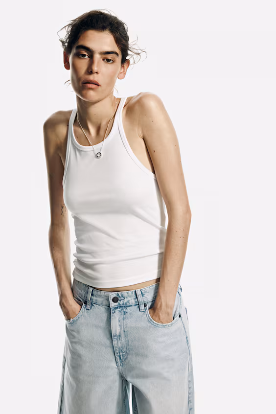 Широкие джинсы-кюлоты со стандартной талией