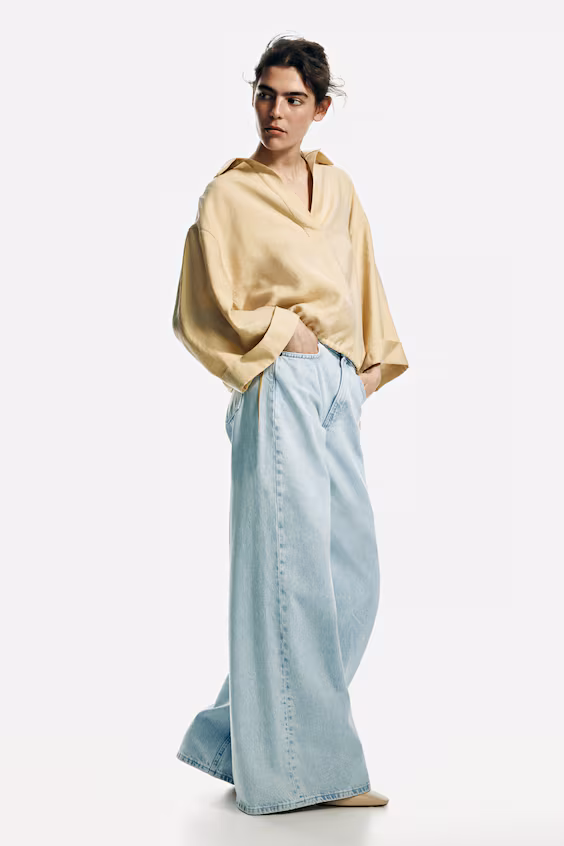 Очень широкие джинсы с высокой талией