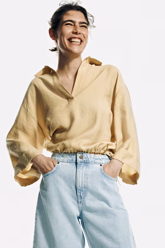 Очень широкие джинсы с высокой талией