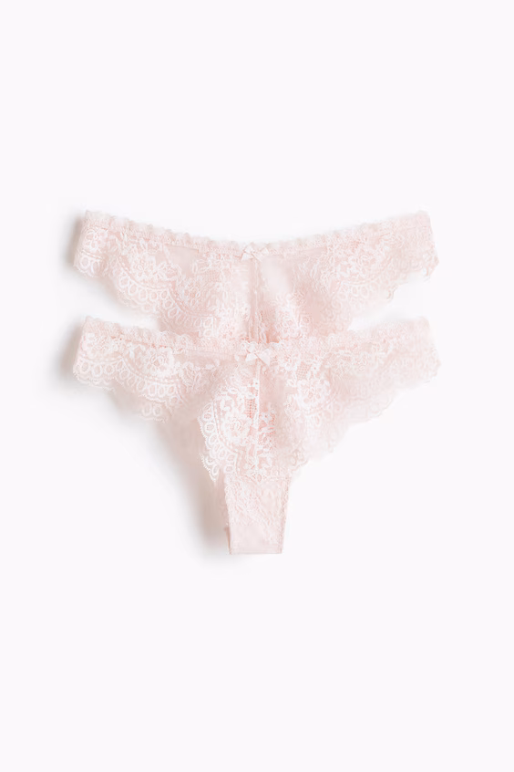 2-пары кружевных бразильских трусиков