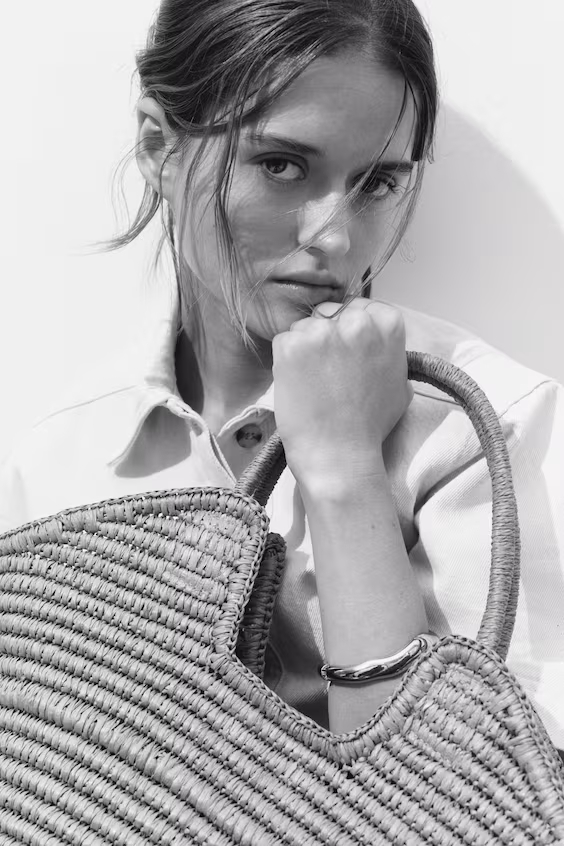 Сумка-шоппер из плетеного стебля