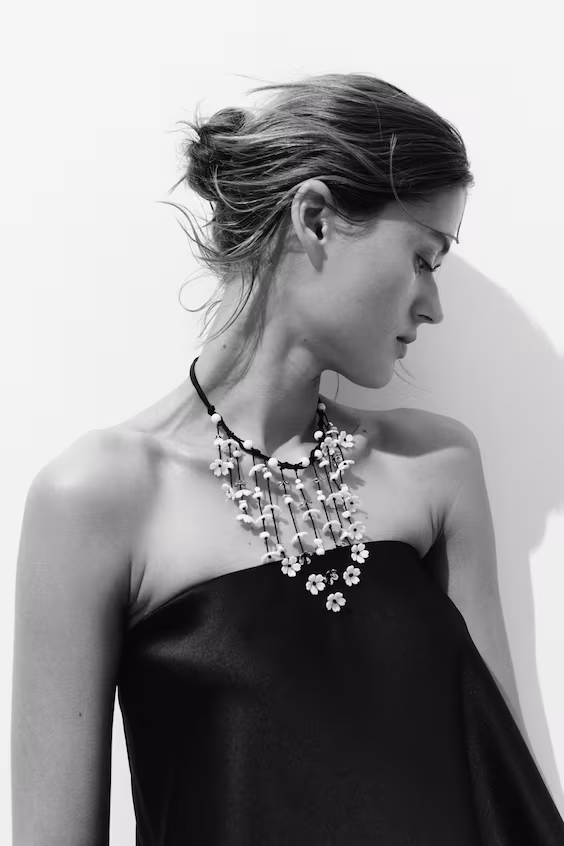 Каскадное колье из шнурка