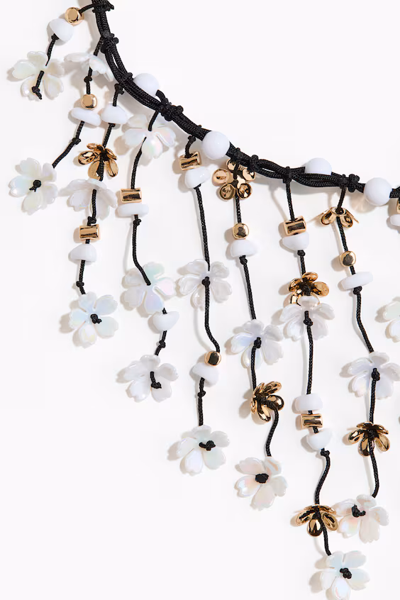 Каскадное колье из шнурка