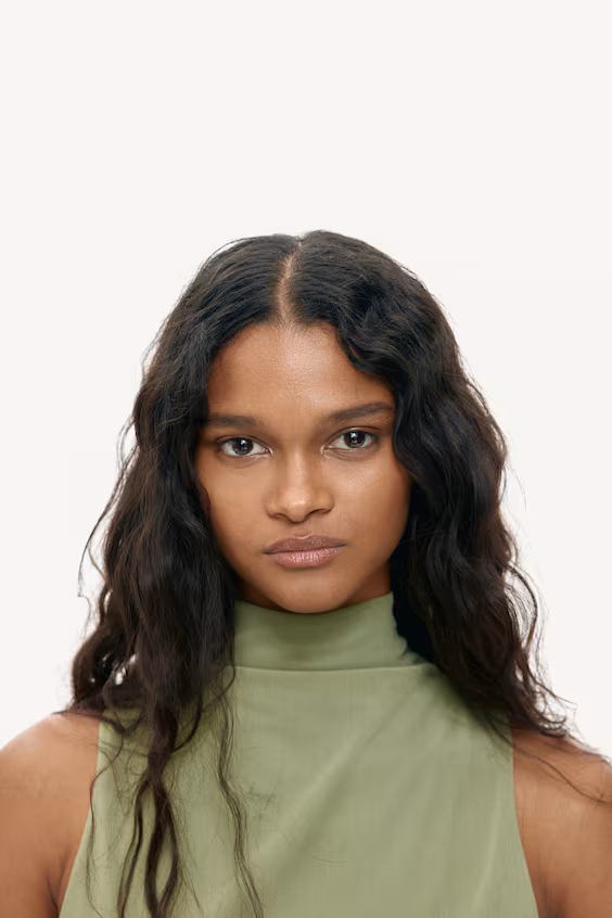 Платье из собранной сетки