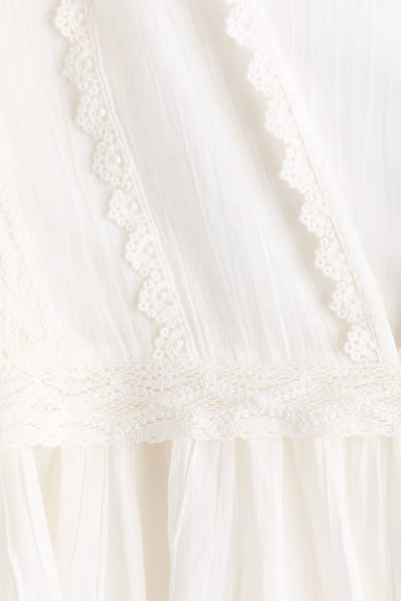 Блузка из хлопка с кружевом