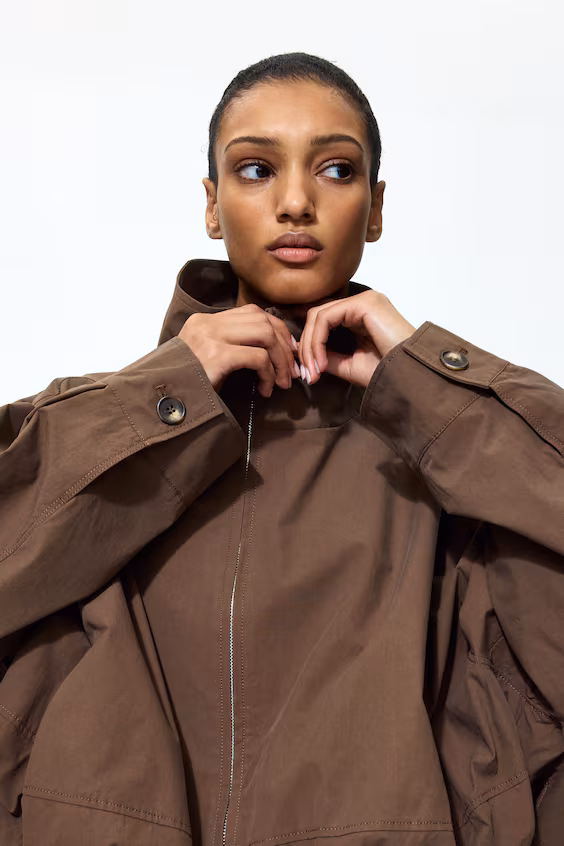 Пальто из хлопка с асимметричным нижним краем