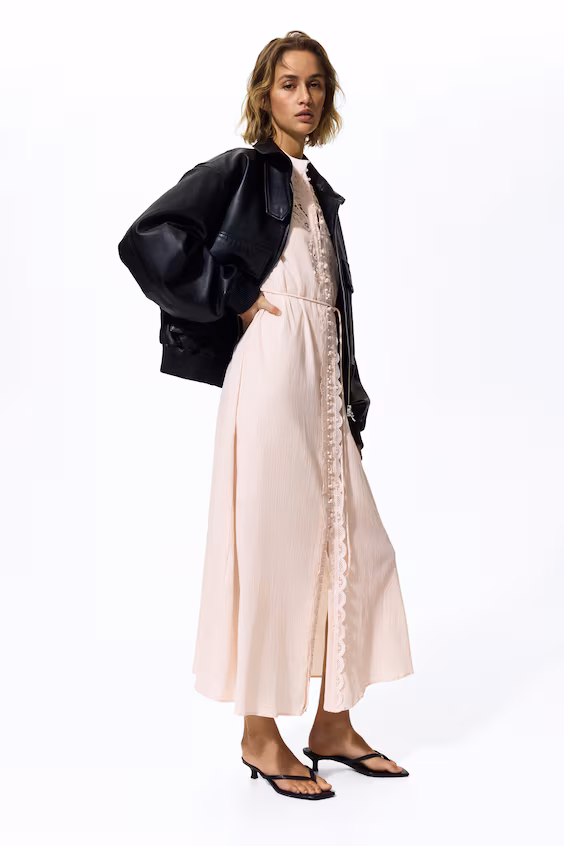 Хлопковое платье с кружевом