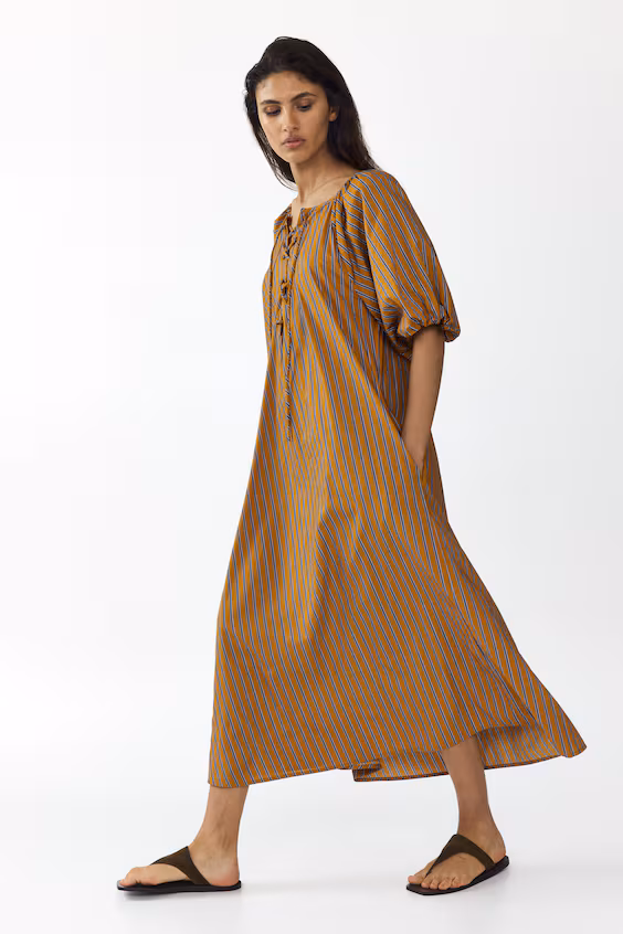 Платье a-силуэта из поплина