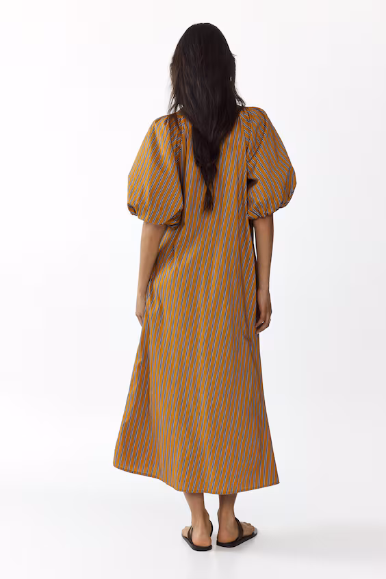 Платье a-силуэта из поплина