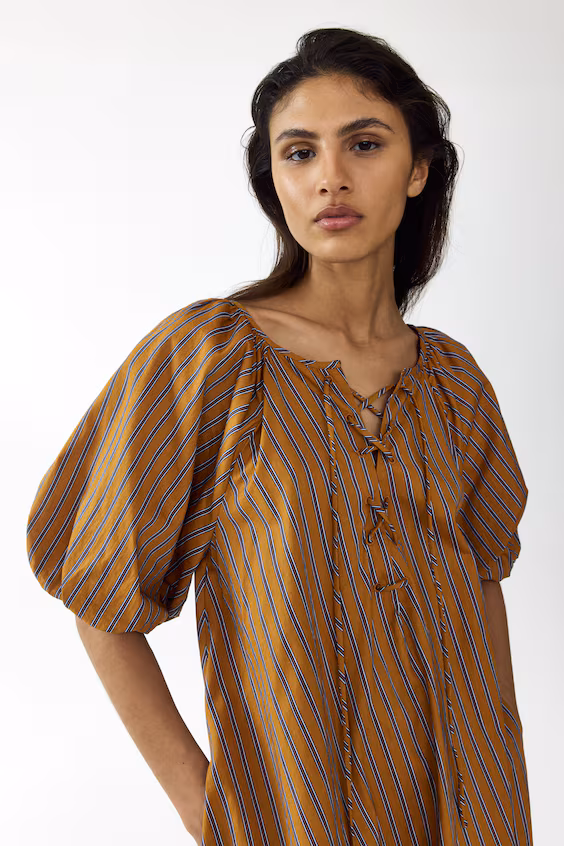 Платье a-силуэта из поплина