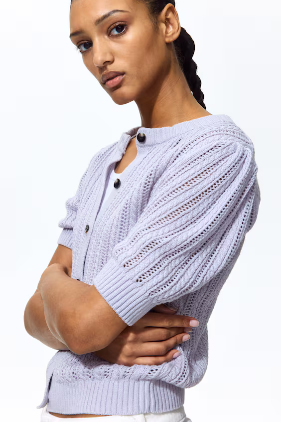 Кардиган из тонкой вязаной ткани