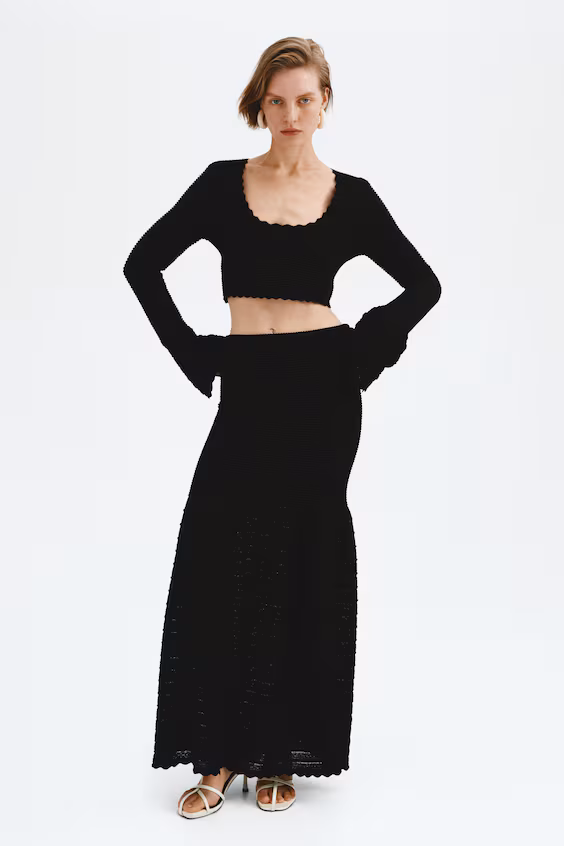 Юбка из ткани с текстурой