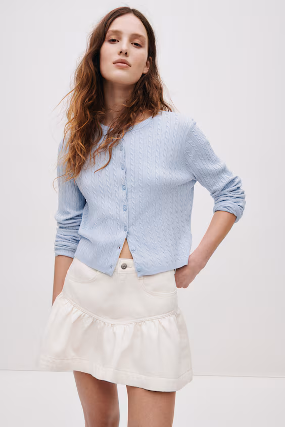 Кардиган из теплой трикотажной пряжи