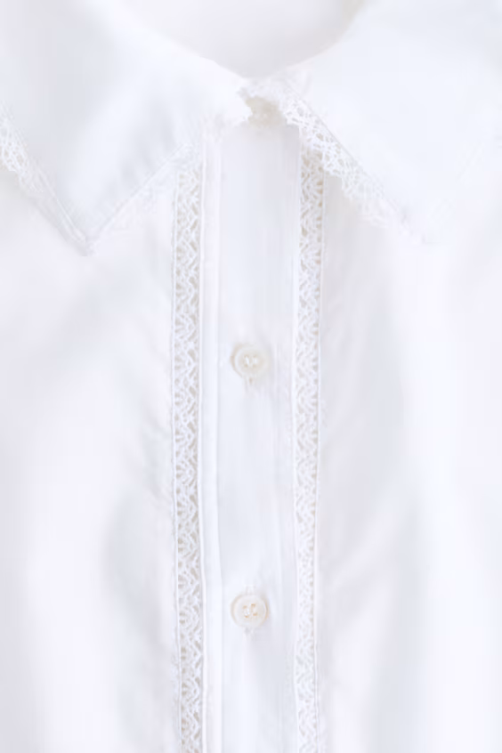 Рубашка из хлопка с кружевом