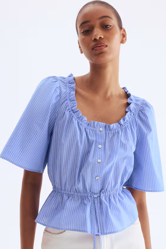 Блузка из хлопка с оборками h&m