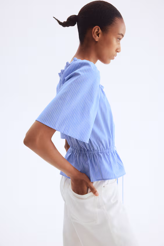 Блузка из хлопка с оборками h&m