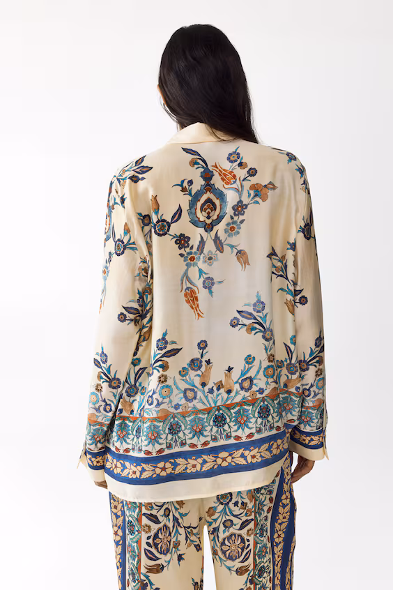 Рубашка oversize с принтом h&m