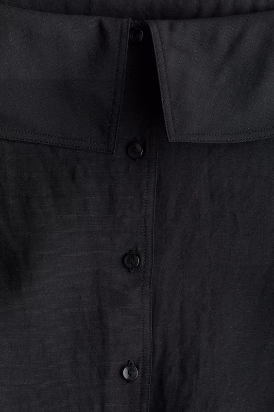 Рубашка без плеч в льняной смеси