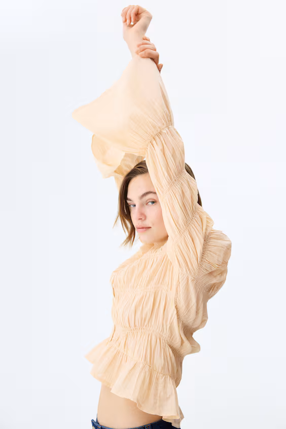 Блузка из хлопка со смокингом