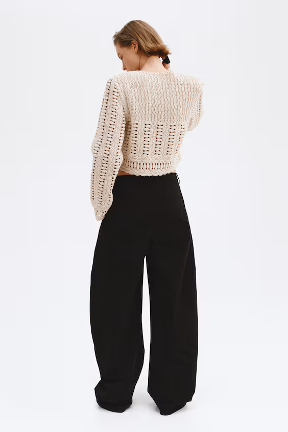 Хлопковое пальто с вязаными мотивами