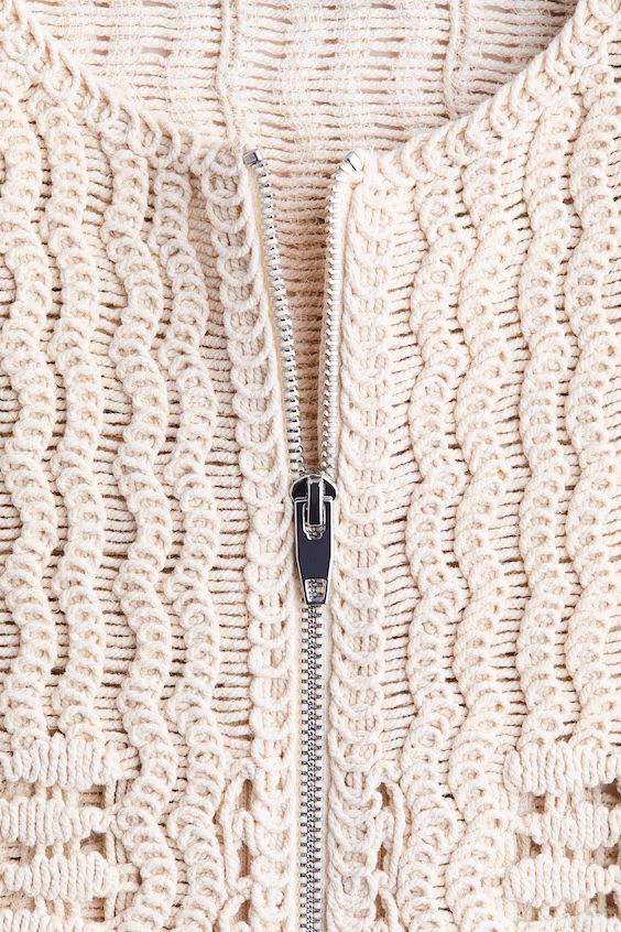 Хлопковое пальто с вязаными мотивами