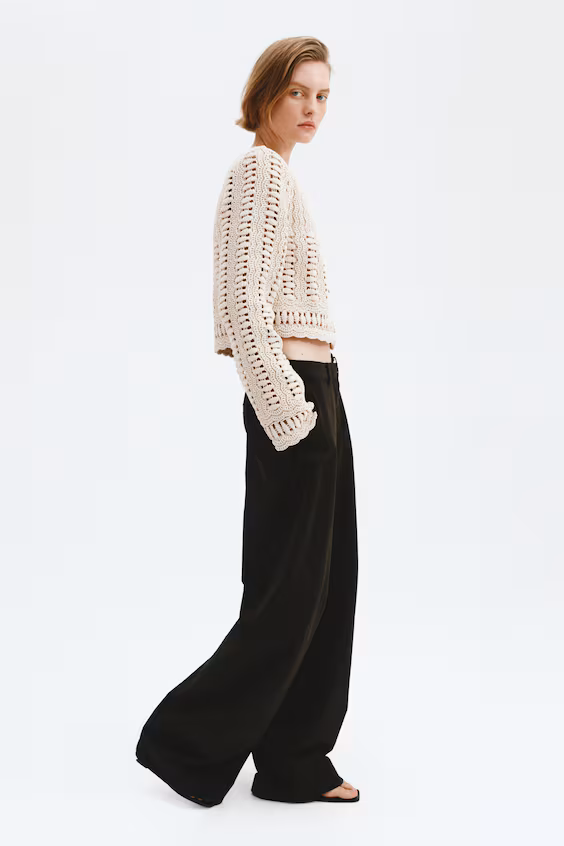 Хлопковое пальто с вязаными мотивами