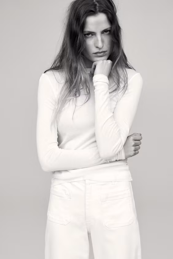 Широкие джинсы с высокой талией