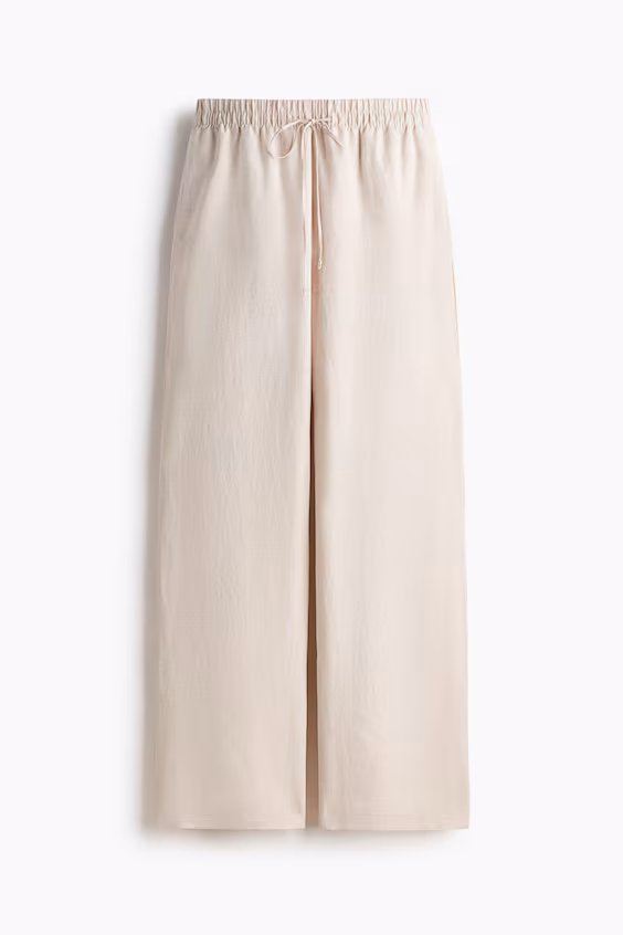 Брюки из смесовой ткани с льном h&m