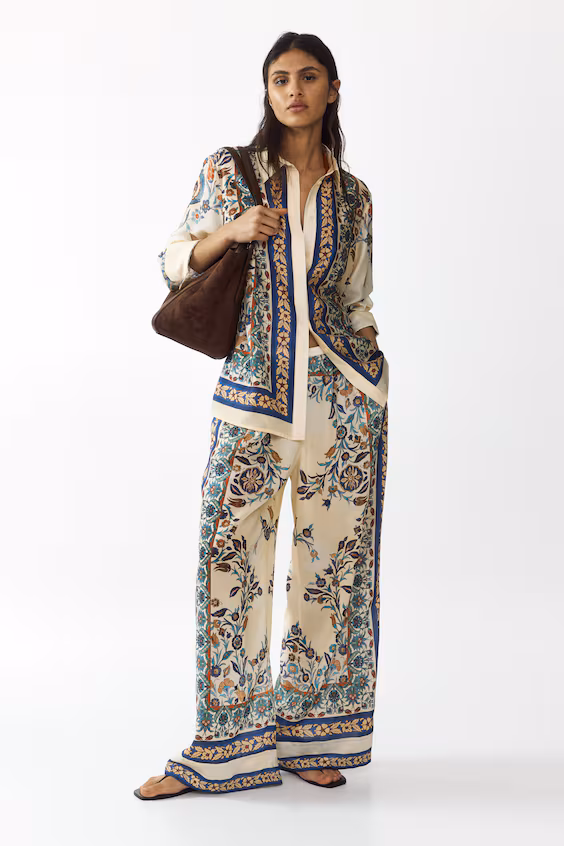 Комфортные принтованные брюки с эластичным поясом h&m