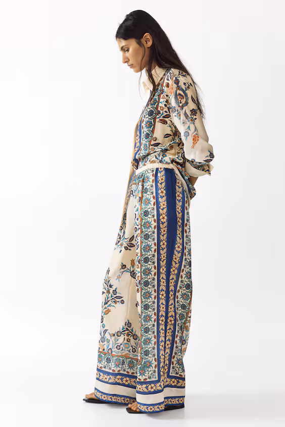 Комфортные принтованные брюки с эластичным поясом h&m