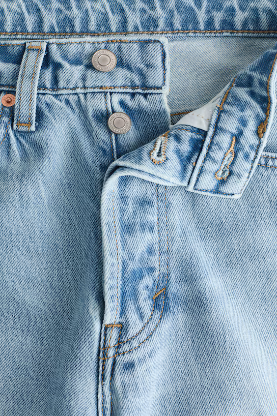 Джинсы прямого кроя с высокой посадкой до щиколотки