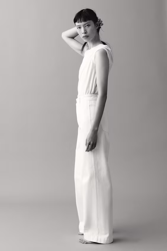 Джинсы широкие с высокой талией