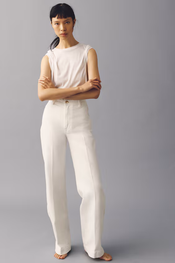 Джинсы широкие с высокой талией