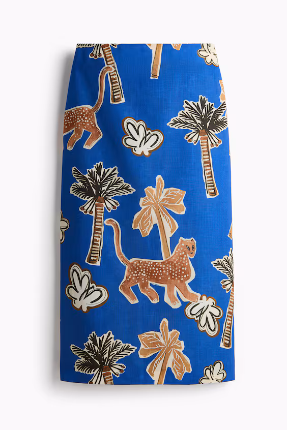 Юбка миди в принтованном дизайне