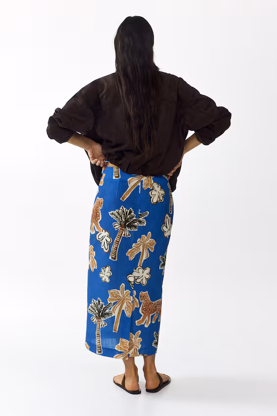 Юбка миди в принтованном дизайне