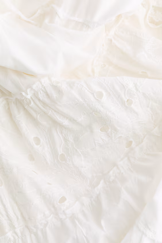 Длинная юбка с английской кружевной отделкой