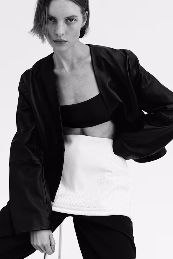 Мини-юбка из смесового льна