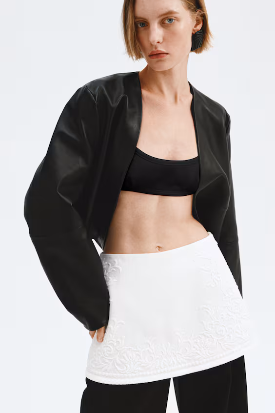 Мини-юбка из смесового льна