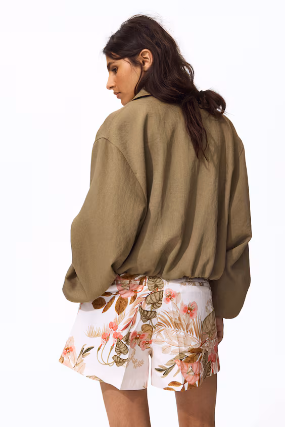 Шорты из смеси льна