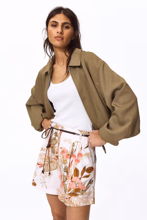 Шорты из смеси льна