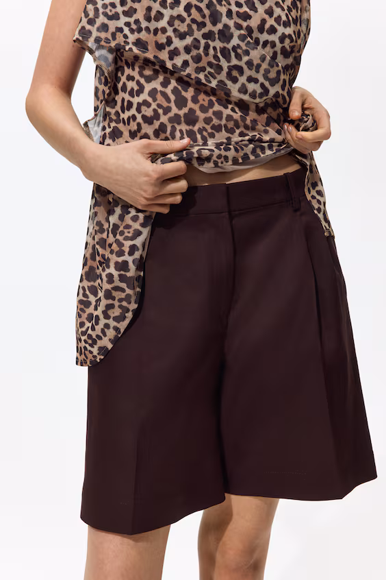 Классические шорты из смеси льна