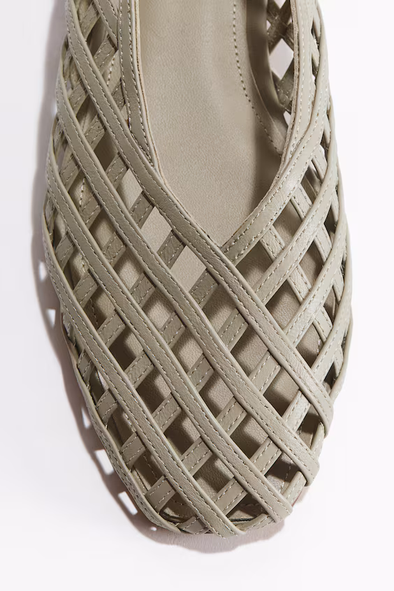 Туфли из кожи с плетеным узором