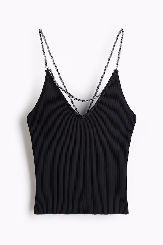 Топ с цепочками на бретелях
