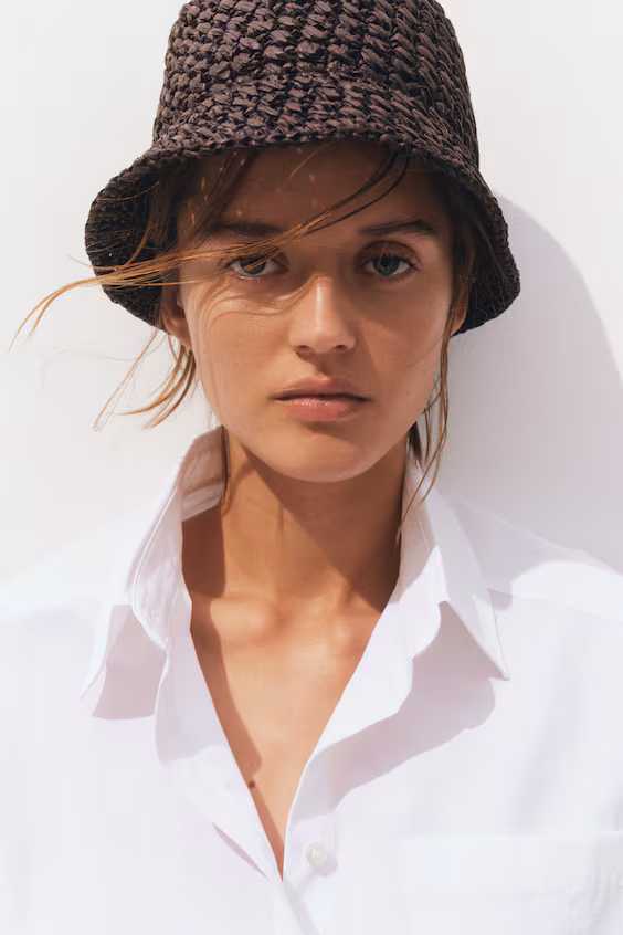 Шляпа-бакет из соломы