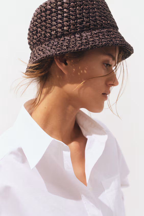 Шляпа-бакет из соломы