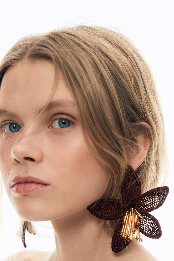 Большие серьги-цветы